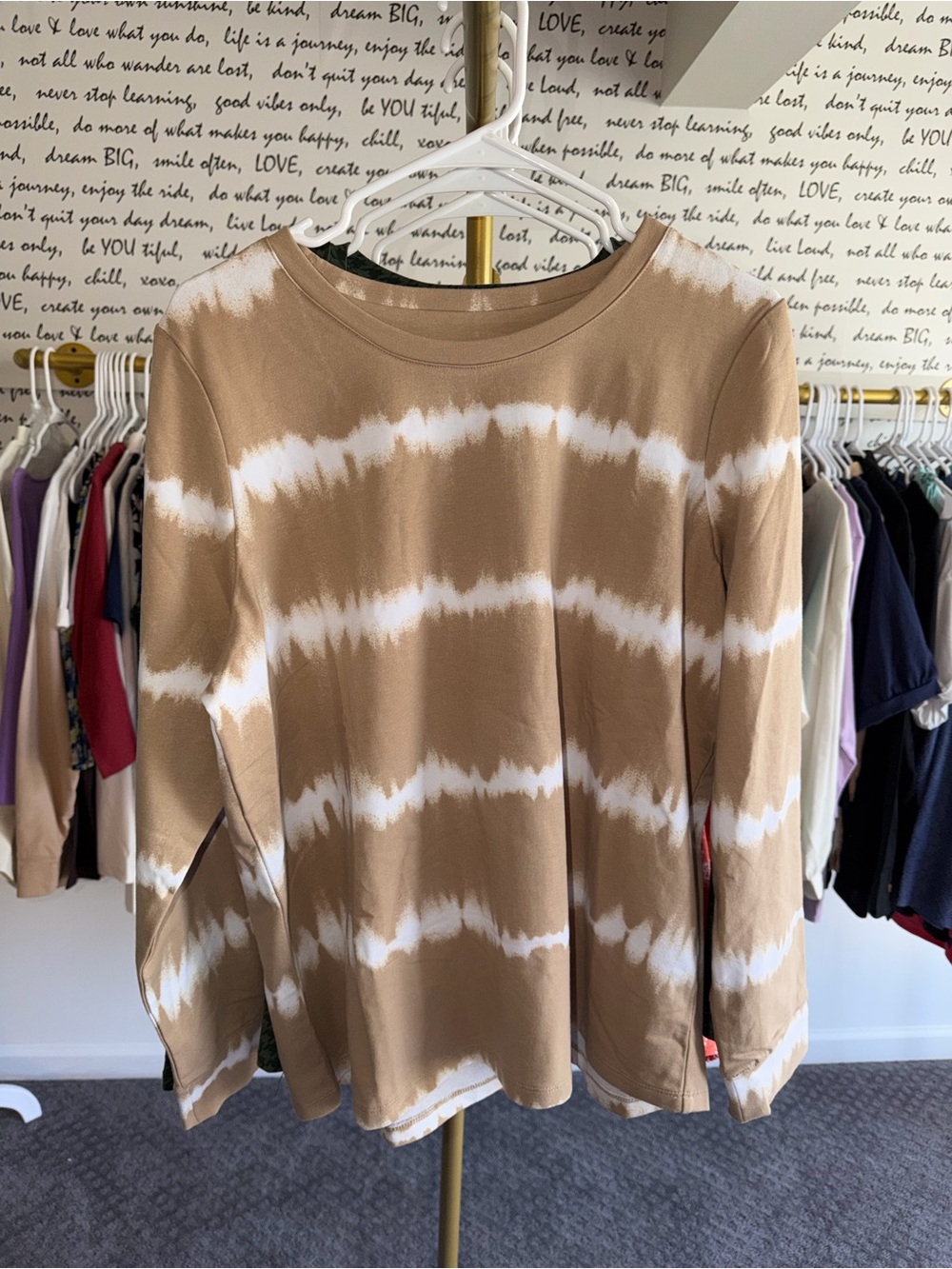 Denim & Co. Tie-Dye French Terry Long-Sleeve Sweatshirt